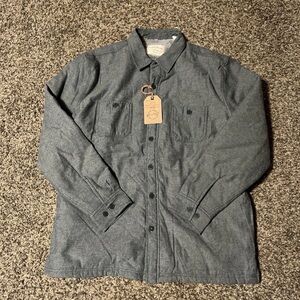 Weatherproof Vintage | Grey Men's Full Button Up | Fleece Lined Jacket/Shirt XL